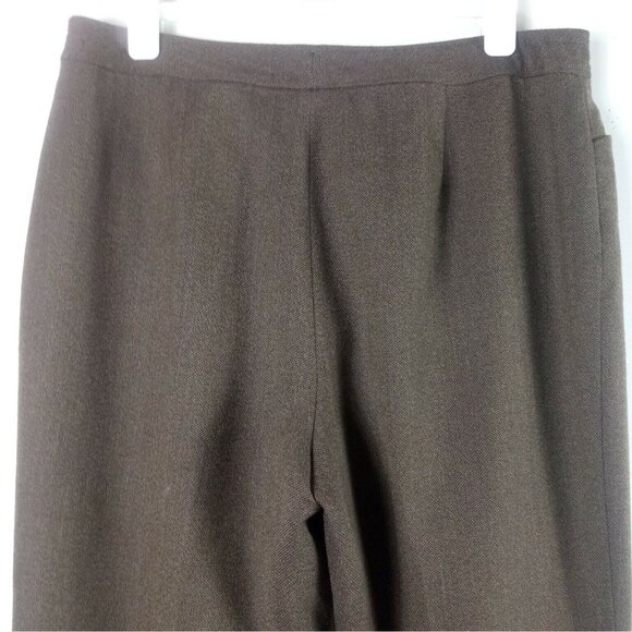 Lauren Ralph Lauren Womens Wool Dress Pants High Rise Brown Size 14 Minimalist - Picture 6 of 6